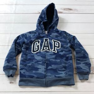 Gap Kids Blue Camo Sherpa Lined Full Zip Hoodie